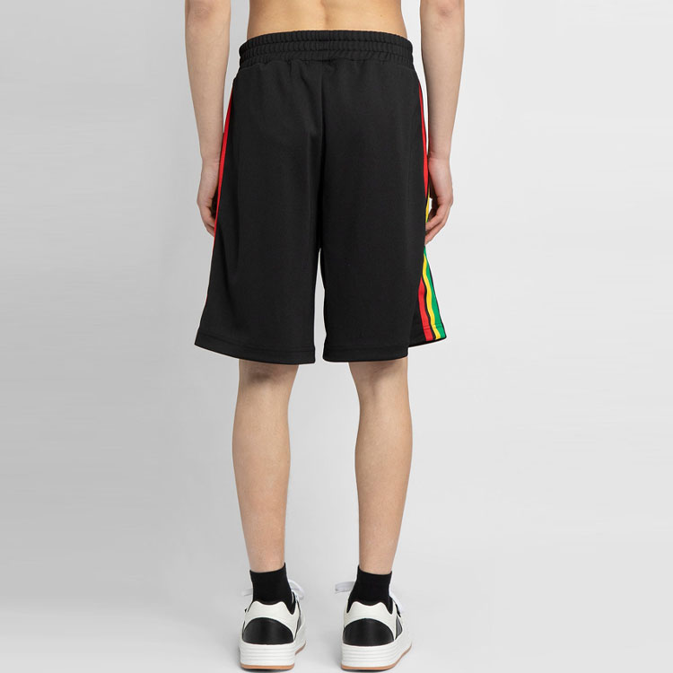 Purchase Palm Angels SS21 Black Rainbow Stripe Side Logo Shorts. PMCB011S21FAB0021001