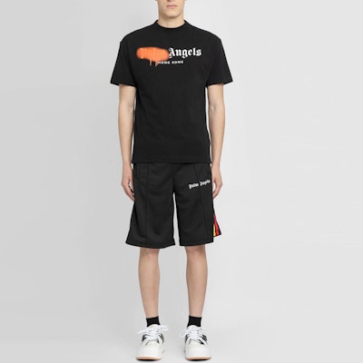 Palm Angels SS21 Black Rainbow Stripe Side Logo Shorts. PMCB011S21FAB0021001 Sizing Palm Angels SS21 Black Rainbow Stripe Side Logo Shorts. PMCB011S21FAB0021001