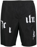 Palm Angels SS21 Black Shattered Logo Beach Shorts PMFA006R21FAB0011001 Palm Angels SS21 Black Shattered Logo Beach Shorts PMFA006R21FAB0011001