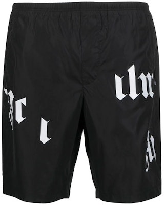 Palm Angels SS21 Black Shattered Logo Beach Shorts PMFA006R21FAB0011001 Order Palm Angels SS21 Black Shattered Logo Beach Shorts PMFA006R21FAB0011001