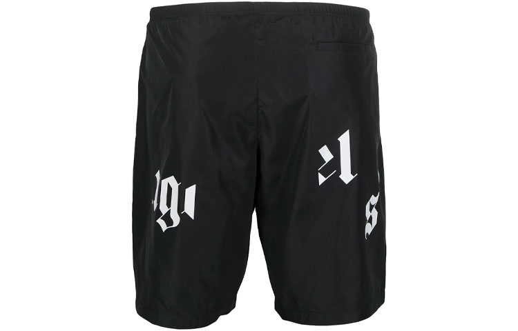 Lookbook Palm Angels SS21 Black Shattered Logo Beach Shorts PMFA006R21FAB0011001