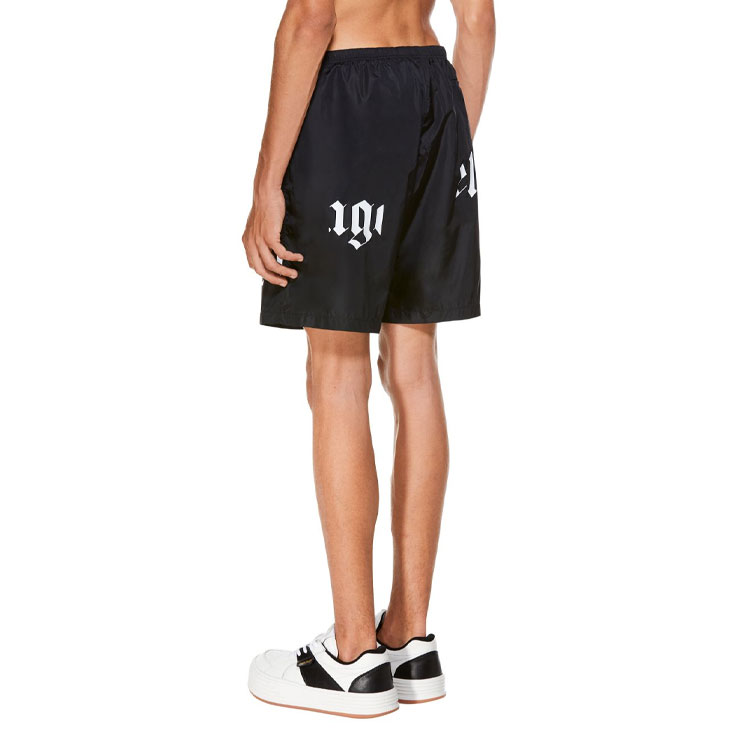 Details for Palm Angels SS21 Black Shattered Logo Beach Shorts PMFA006R21FAB0011001