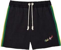 PALM ANGELS SS21 Black Side Stripe Drawstring Shorts PMCB034S21FAB0031084 PALM ANGELS SS21 Black Side Stripe Drawstring Shorts PMCB034S21FAB0031084