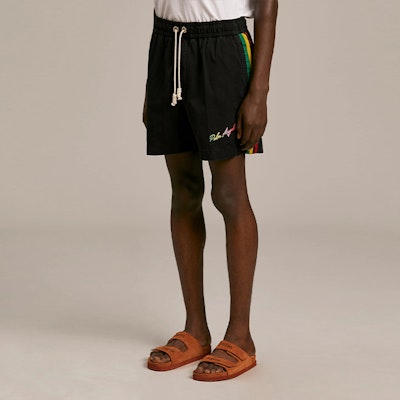 PALM ANGELS SS21 黑色侧条纹抽绳短裤 PMCB034S21FAB0031084 Sizing PALM ANGELS SS21 黑色侧条纹抽绳短裤 PMCB034S21FAB0031084