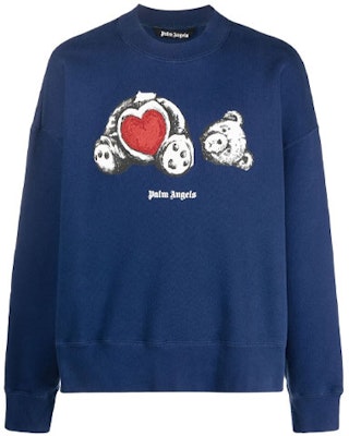 PALM ANGELS SS21 Baju Biru Logo Kartun Crewneck Pullover Lelaki. PMBA026S21FLE0084601 Buy PALM ANGELS SS21 Baju Biru Logo Kartun Crewneck Pullover Lelaki. PMBA026S21FLE0084601