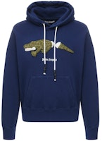 Palm Angels SS21 Blue Cotton Hoodie with Crocodile Print for Men PMBB058R21FLE0024655 Palm Angels SS21 Blue Cotton Hoodie with Crocodile Print for Men PMBB058R21FLE0024655