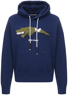 Palm Angels SS21 男款蓝色鳄鱼印花棉质连帽衫 PMBB058R21FLE0024655 Buy Palm Angels SS21 男款蓝色鳄鱼印花棉质连帽衫 PMBB058R21FLE0024655