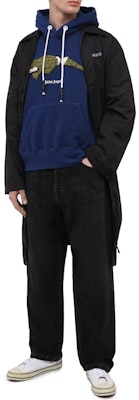 Palm Angels SS21 男款蓝色鳄鱼印花棉质连帽衫 PMBB058R21FLE0024655 Lookbook Palm Angels SS21 男款蓝色鳄鱼印花棉质连帽衫 PMBB058R21FLE0024655