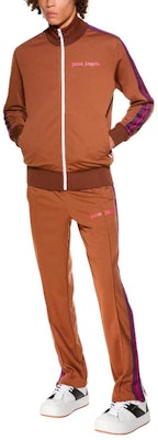 PALM ANGELS SS21 Brown College Striped Sleeve Track Jacket PMBD001R21FAB0036034 Shop PALM ANGELS SS21 Brown College Striped Sleeve Track Jacket PMBD001R21FAB0036034