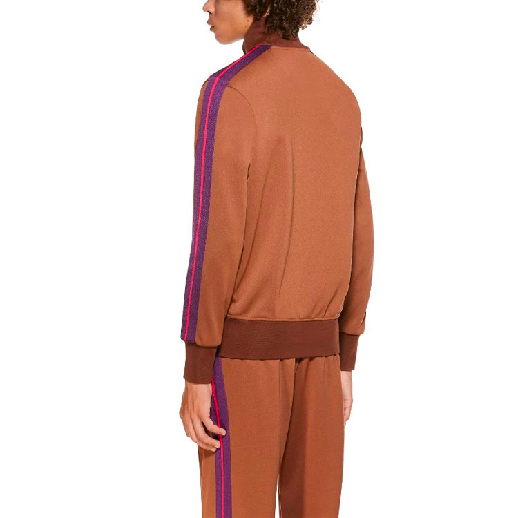 Cheap PALM ANGELS SS21 Brown College Striped Sleeve Track Jacket PMBD001R21FAB0036034