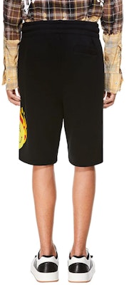 PALM ANGELS SS21 燃燒頭炎印花寬鬆黑色短褲 PMCI010R21FLE0011018 Shop PALM ANGELS SS21 燃燒頭炎印花寬鬆黑色短褲 PMCI010R21FLE0011018