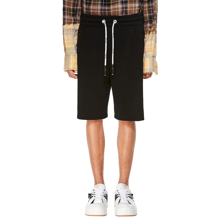 Purchase PALM ANGELS SS21 燃燒頭炎印花寬鬆黑色短褲 PMCI010R21FLE0011018