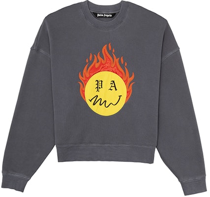 PALM ANGELS SS21 燃燒頭像寬鬆版圓領衛衣 灰色 PMBA026R21FLE0051018 Order PALM ANGELS SS21 燃燒頭像寬鬆版圓領衛衣 灰色 PMBA026R21FLE0051018