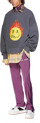 PALM ANGELS SS21 燃燒頭像寬鬆版圓領衛衣 灰色 PMBA026R21FLE0051018 Shop PALM ANGELS SS21 燃燒頭像寬鬆版圓領衛衣 灰色 PMBA026R21FLE0051018