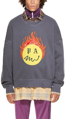 PALM ANGELS SS21 燃燒頭像寬鬆版圓領衛衣 灰色 PMBA026R21FLE0051018 Purchase PALM ANGELS SS21 燃燒頭像寬鬆版圓領衛衣 灰色 PMBA026R21FLE0051018