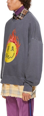 PALM ANGELS SS21 燃燒頭像寬鬆版圓領衛衣 灰色 PMBA026R21FLE0051018 Sizing PALM ANGELS SS21 燃燒頭像寬鬆版圓領衛衣 灰色 PMBA026R21FLE0051018