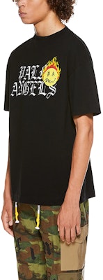 Camiseta Negra PALM ANGELS SS21 Burning Smiley con Logo Gótico. PMAA001R21JER0031018 Details for Camiseta Negra PALM ANGELS SS21 Burning Smiley con Logo Gótico. PMAA001R21JER0031018