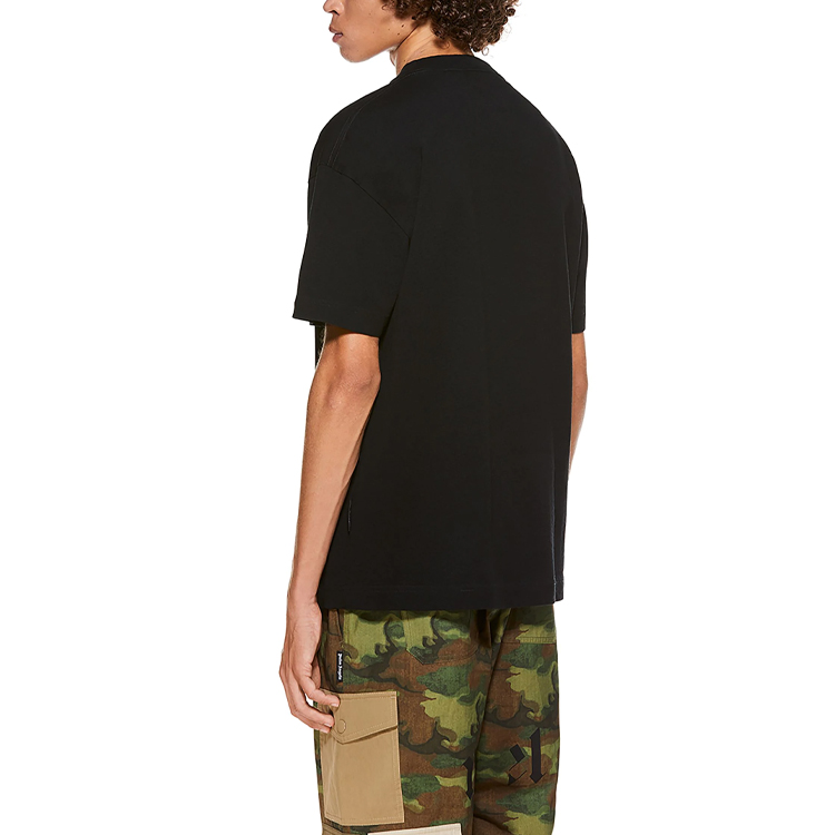 Sizing Camiseta Negra PALM ANGELS SS21 Burning Smiley con Logo Gótico. PMAA001R21JER0031018