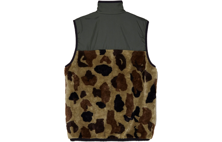 Lookbook PALM ANGELS SS21迷彩无袖羊羔绒马甲军绿色​​。 PMEA160S21FAB0015610