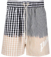 Palm Angels SS21 Checkered Patchwork Logo Casual Shorts Black PMCB034S21FAB0026101 Palm Angels SS21 Checkered Patchwork Logo Casual Shorts Black PMCB034S21FAB0026101