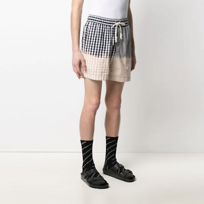 Palm Angels SS21 Checkered Patchwork Logo Casual Shorts Black PMCB034S21FAB0026101 Shop Palm Angels SS21 Checkered Patchwork Logo Casual Shorts Black PMCB034S21FAB0026101
