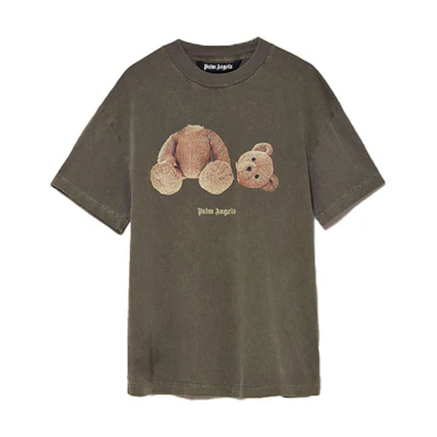 PALM ANGELS SS21 Decap Bear Logo T-shirt Green Mens PMAA001S21JER0165601