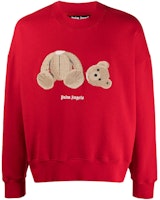 PALM ANGELS SS21 Decapitated Bear Cartoon Crewneck Sweatshirt Red Mens PMBA026R21FLE0012560 PALM ANGELS SS21 Decapitated Bear Cartoon Crewneck Sweatshirt Red Mens PMBA026R21FLE0012560