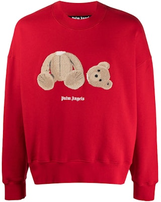 PALM ANGELS SS21 Suéter con Oso Decapitado Rojo para Hombre PMBA026R21FLE0012560 Order PALM ANGELS SS21 Suéter con Oso Decapitado Rojo para Hombre PMBA026R21FLE0012560