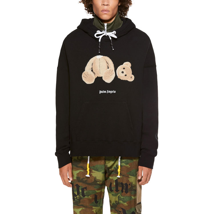 Shop Palm Angels SS21 Decapitated Bear Hoodie Black for Men PMBB058R21FLE0011060