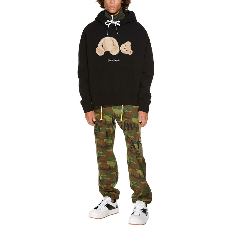 Cheap Palm Angels SS21 Decapitated Bear Hoodie Black for Men PMBB058R21FLE0011060