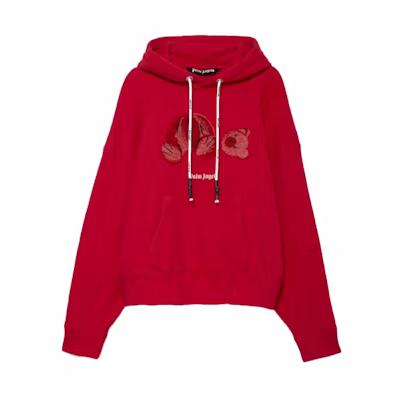Palm Angels SS21 Decapitated Teddy Hoodie Unisex Red PMBB058T21FLE0012525