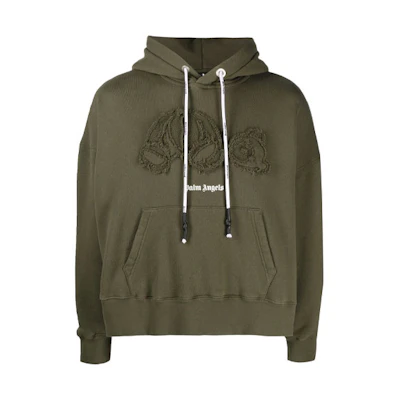 Palm Angels SS21 Green Decapitated Bear Logo Hoodie PMBB058S21FLE0055601