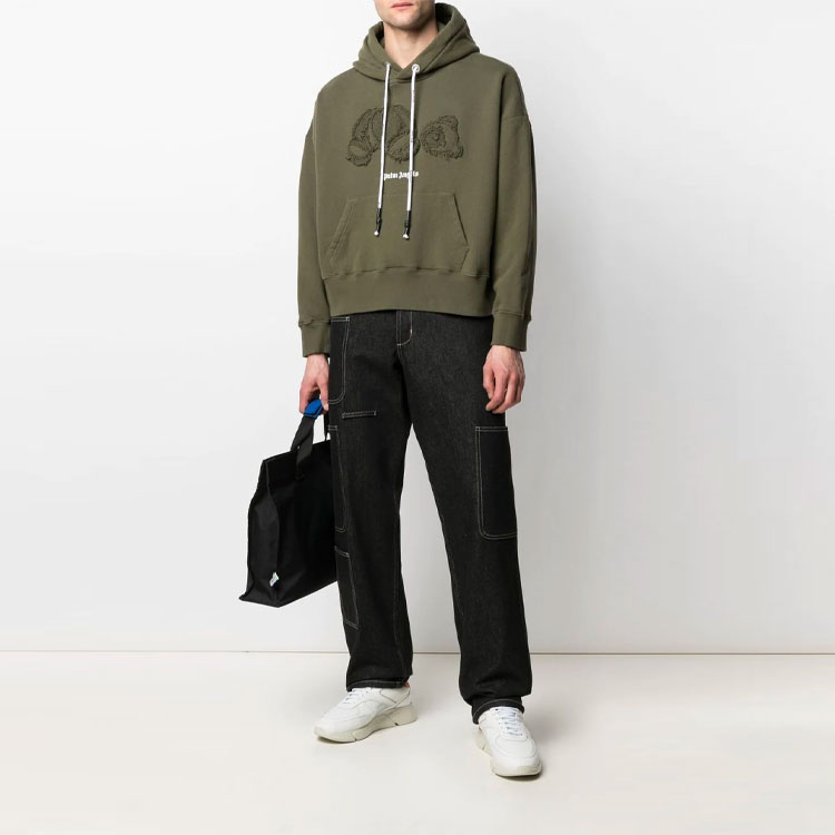 Lookbook Palm Angels SS21 綠色斷頭熊標誌連帽衫 PMBB058S21FLE0055601