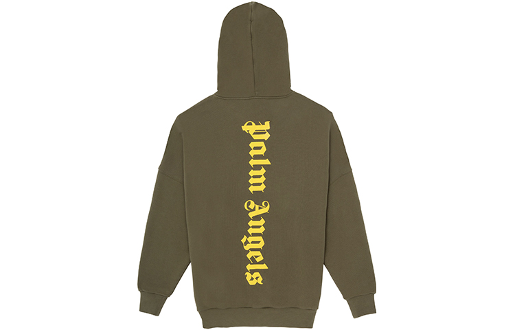 Order 棕榈天使 SS21 绿色军旅风格Logo印花连帽卫衣 男款 PMBB036R21FLE0035618