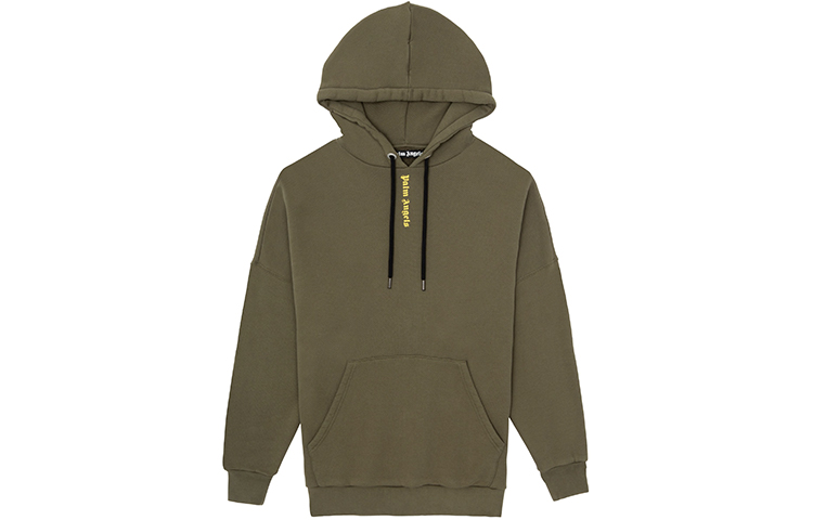Lookbook 棕榈天使 SS21 绿色军旅风格Logo印花连帽卫衣 男款 PMBB036R21FLE0035618