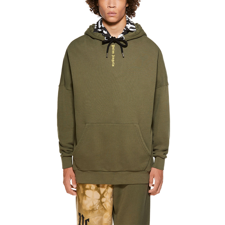 Purchase 棕榈天使 SS21 绿色军旅风格Logo印花连帽卫衣 男款 PMBB036R21FLE0035618