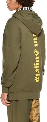 棕榈天使 SS21 绿色军旅风格Logo印花连帽卫衣 男款 PMBB036R21FLE0035618 Sizing 棕榈天使 SS21 绿色军旅风格Logo印花连帽卫衣 男款 PMBB036R21FLE0035618