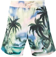 Palm Angels SS21 Green Palm Tree Mesh Drawstring Shorts for Men. PMCB023S21FAB0028484 Palm Angels SS21 Green Palm Tree Mesh Drawstring Shorts for Men. PMCB023S21FAB0028484
