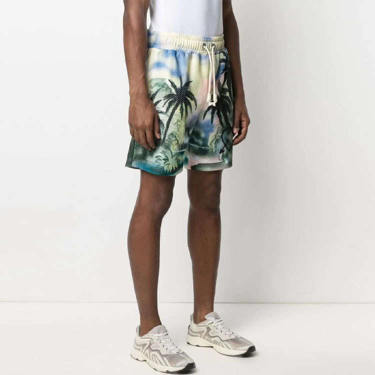 Details for Palm Angels 男士SS21绿色棕榈树网眼抽绳短裤 PMCB023S21FAB0028484