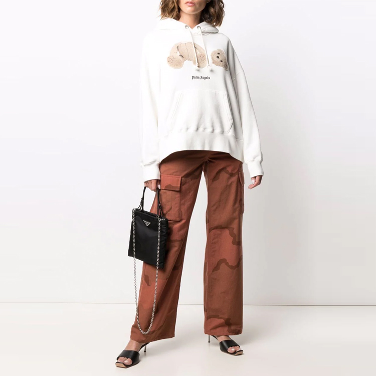 PALM ANGELS SS21 Headless Bear Patch Hoodie Unisex White. PWBB023S21FLE0060360 圖 3