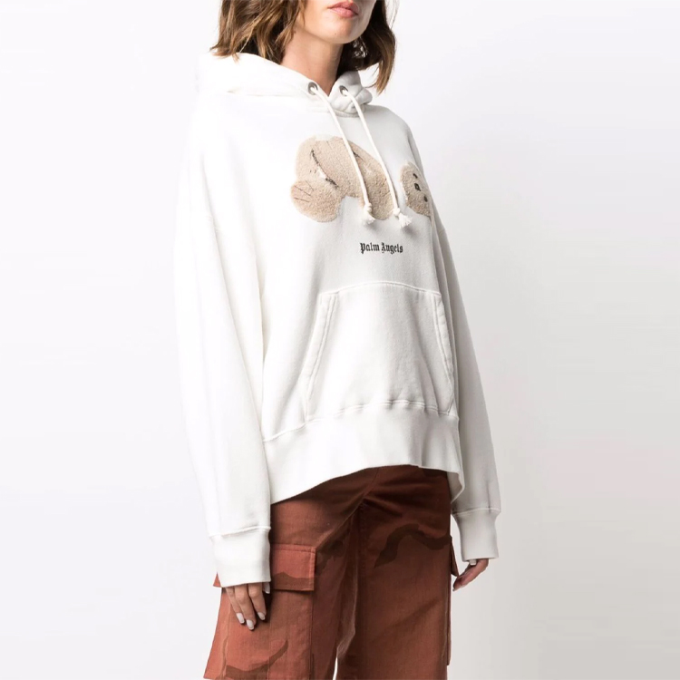 PALM ANGELS SS21 Headless Bear Patch Hoodie Unisex White. PWBB023S21FLE0060360 圖 4