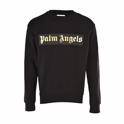 Palm Angels SS21 Logo Crewneck Long Sleeve Sweatshirt Men Black PMBA00180031088
