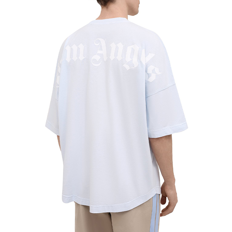 PALM ANGELS SS21 Logo Crewneck Short Sleeve T-Shirt Men Light Blue PMAA002S21JER0024444 圖 4