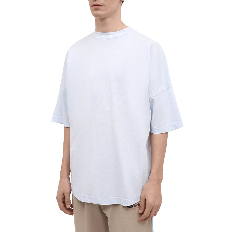 PALM ANGELS SS21 Logo Crewneck Short Sleeve T-Shirt Men Light Blue PMAA002S21JER0024444 圖 5