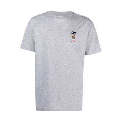 PALM ANGELS SS21 Logo Embroidered Short Sleeve T-Shirt Grey Men’s. PMAA001S21JER0220901