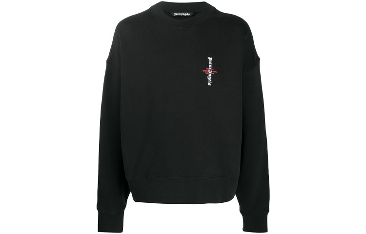 Palm Angels SS21 Logo Oversized Crewneck Sweatshirt Black PMBA026R21FLE0031001