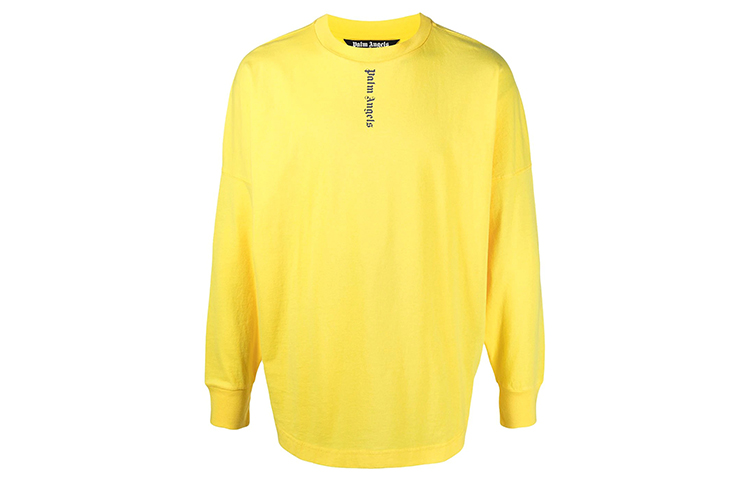 Palm Angels SS21 Logo Print Crewneck Sweatshirt Yellow Men’s PMAB001R21JER0021846