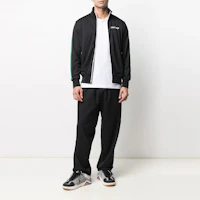 Lookbook PALM ANGELS SS21 黑色條紋袖Logo拉鏈運動外套 PMBD001R21FAB0031001