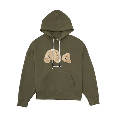 PALM ANGELS SS21 Olive Green Decapitated Bear Hoodie Sweatshirt PMBB058R21FLE0015660