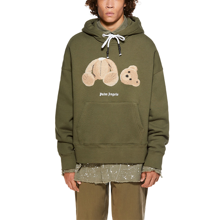 PALM ANGELS SS21 Olive Green Decapitated Bear Hoodie Sweatshirt PMBB058R21FLE0015660 圖 5